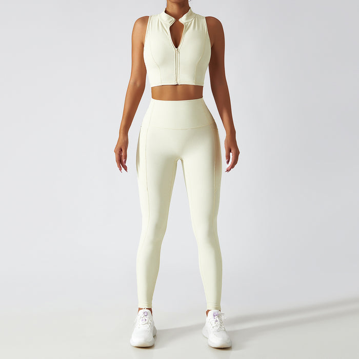 Breathable Zipper Long Sleeve Yoga Suit