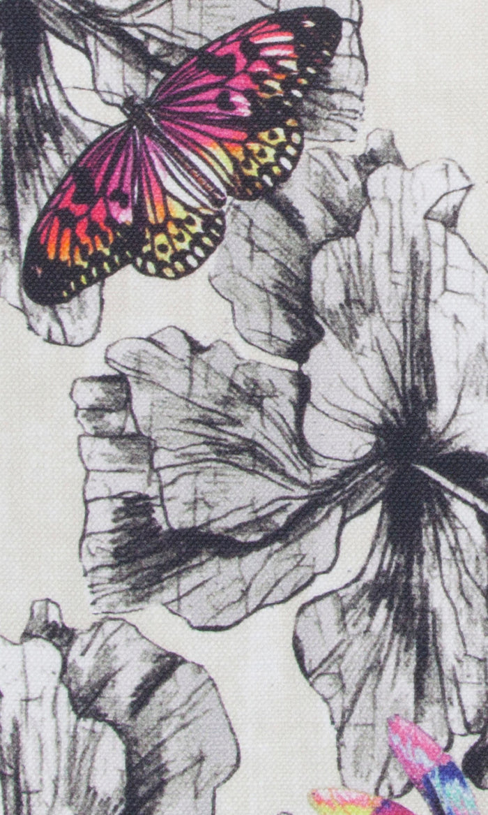 Butterfly Print Cotton Made-to-Measure Curtains (Pink/ Purple)