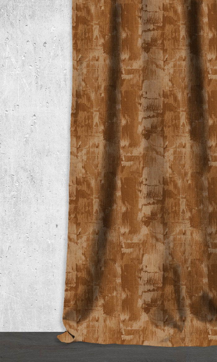 Watercolor Effect Striped Window Treatments Fabric By the Metre (Brown)