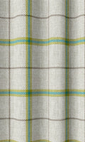 Check Print Drapes (Linen White/ Green/ Blue)