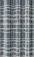 Abstract Patterned Drapes (Petrol Blue/ White)