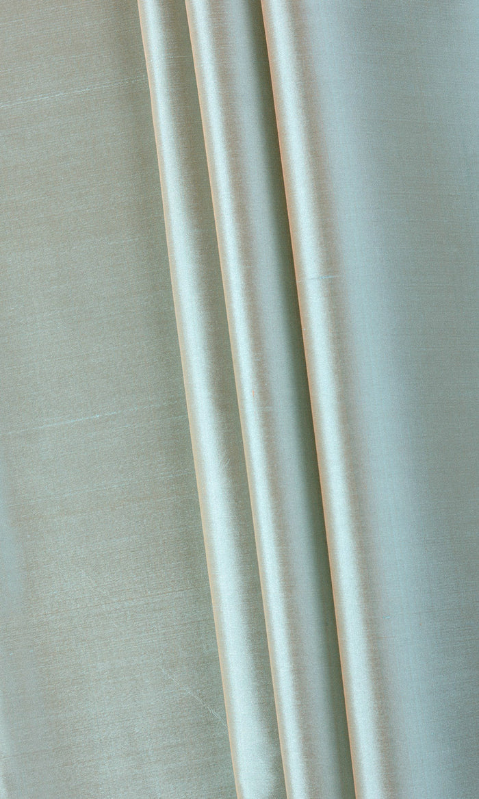 Shantung Silk Pinch Pleat, Rod Pocket, Eyelet Curtains (Turquoise/ Bronze)
