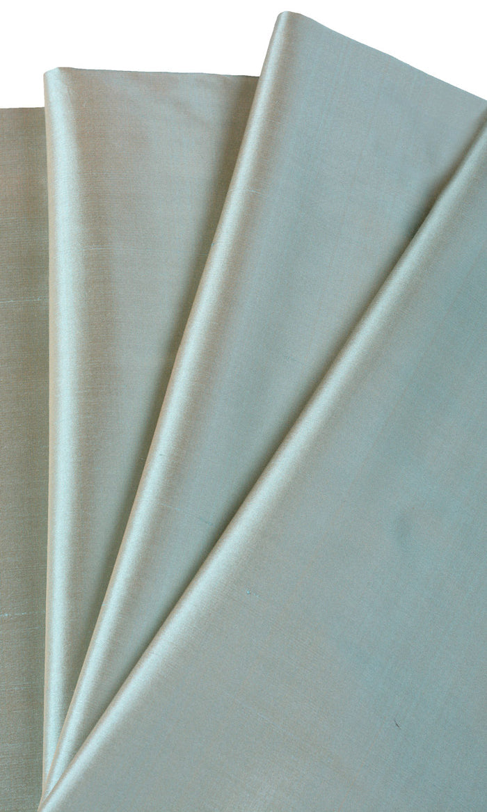 Shantung Silk Curtains (Turquoise/ Bronze) Extra Long Short Wide