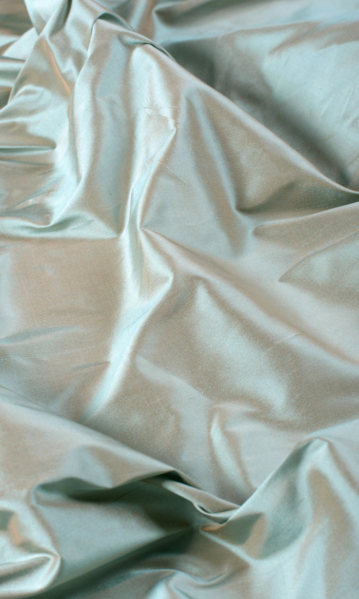 Shantung Silk Curtains / Drapes / Window Drapery Panels (Turquoise/ Bronze)