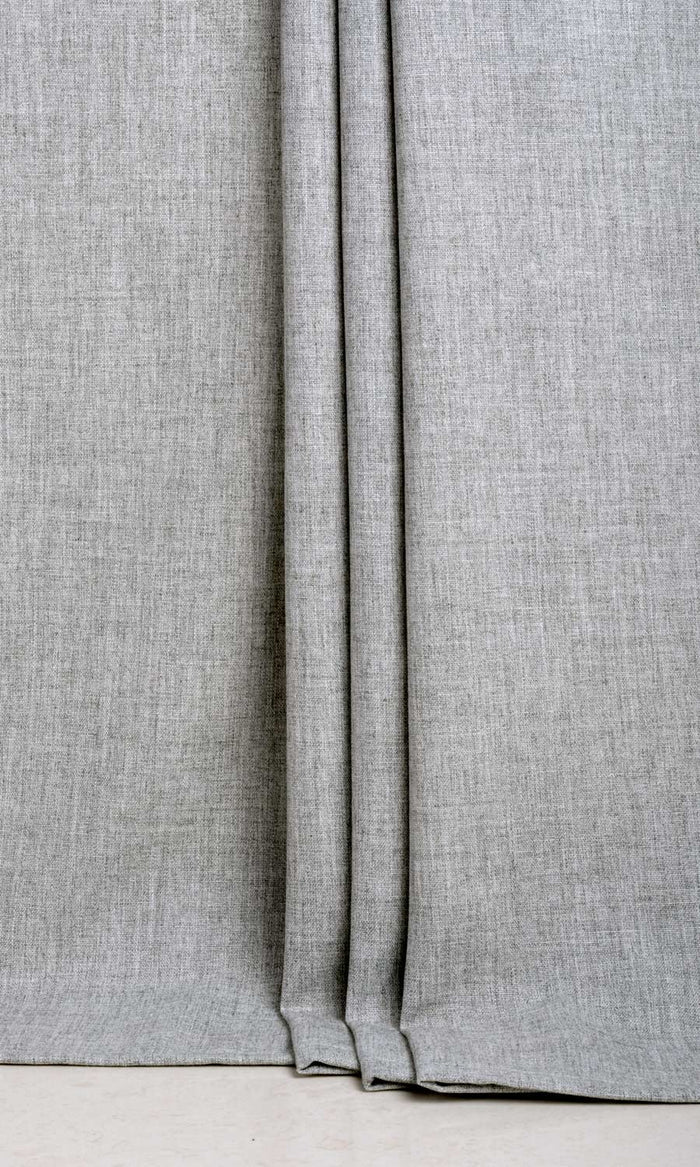 Plain Linen Texture Curtains / Drapes / Window Drapery Panels (Steel Grey)