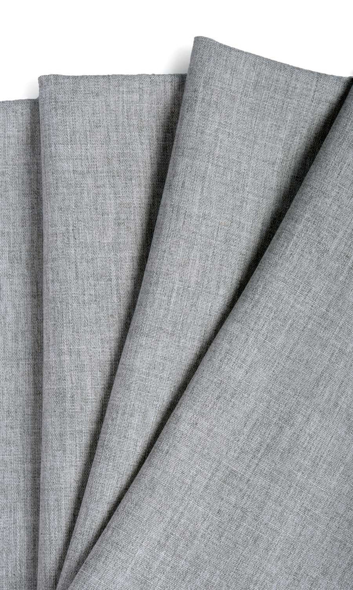 Plain Linen Texture Window Treatments Fabric By the Metre (Steel Grey)