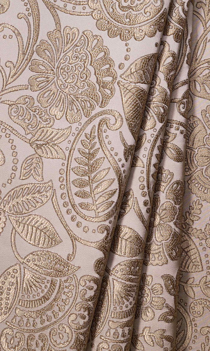 Floral Embossed Drapes (Two Tone Beige)