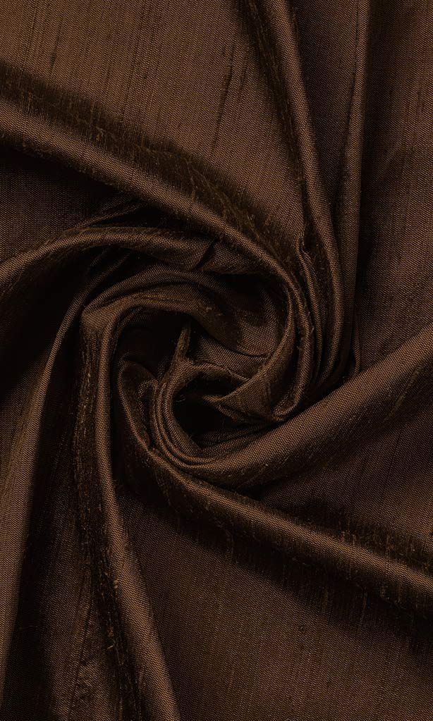 Dupioni Silk Curtain Panels (Brown)