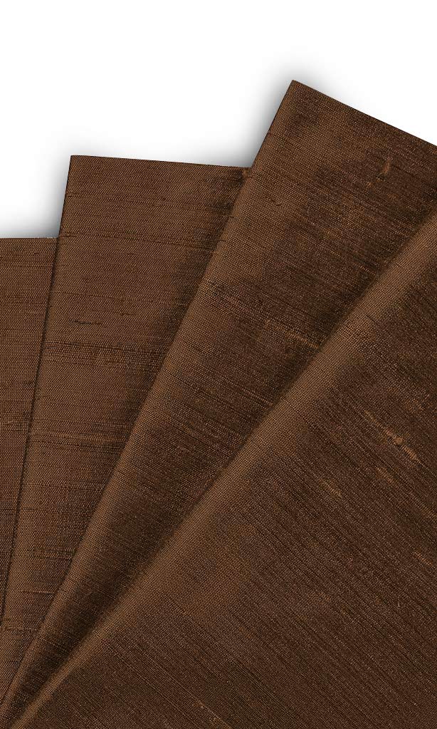 Dupioni Silk Curtain Panels for Living, Bedroom, Kitchen, Bathroom (Brown)