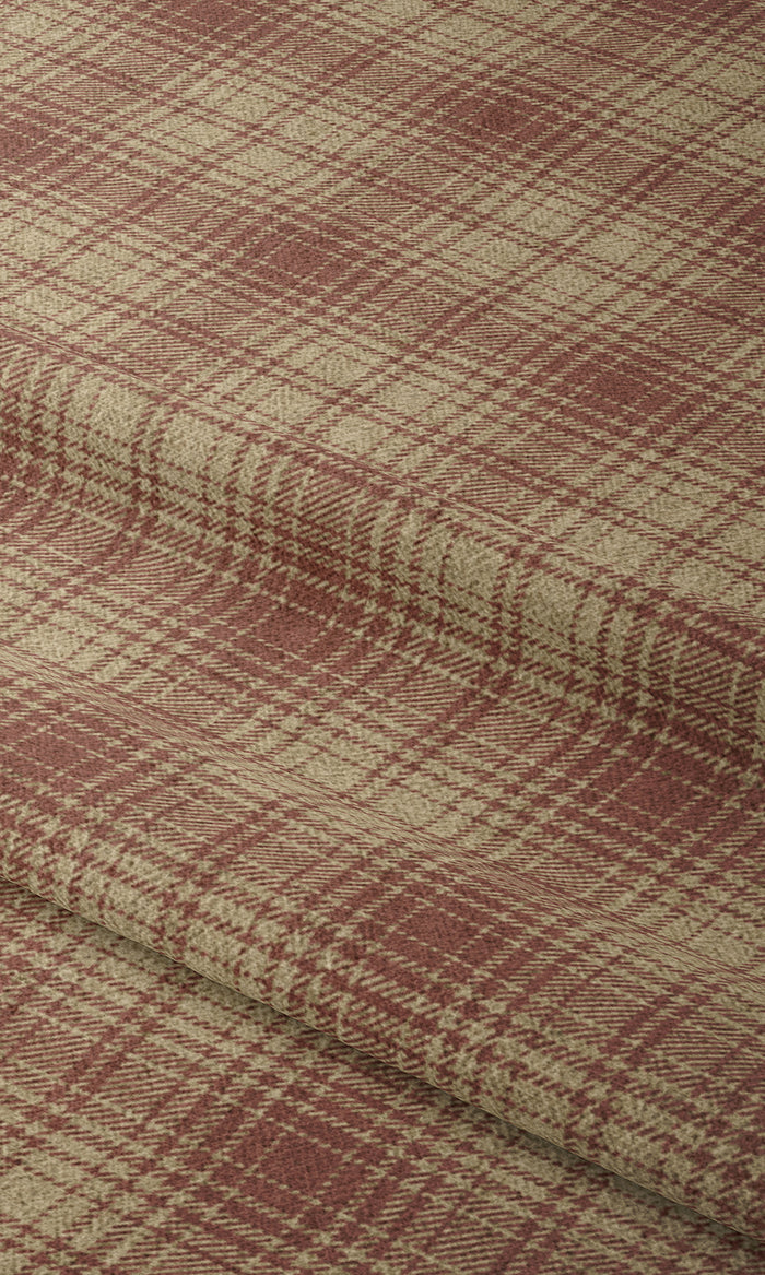 Plaid Patterned Drapes (Beige & Red) Extra Long Short Wide