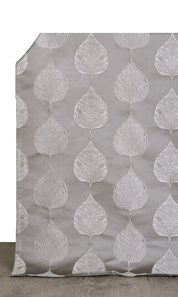 Ogee Patterned  Window Treatments Fabric By the Metre (Pale Gray)