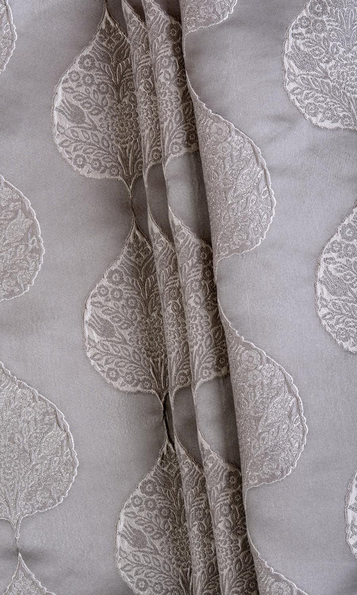 Ogee Patterned  Curtains (Pale Gray) Extra Long Short Wide