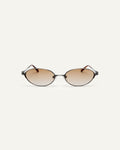 Face shot of Bonnie Clyde Bunny sunglasses in black titanium with brown gradient lenses.