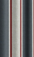 Striped Home Décor Fabric By the Metre (Slate Grey/ Red)