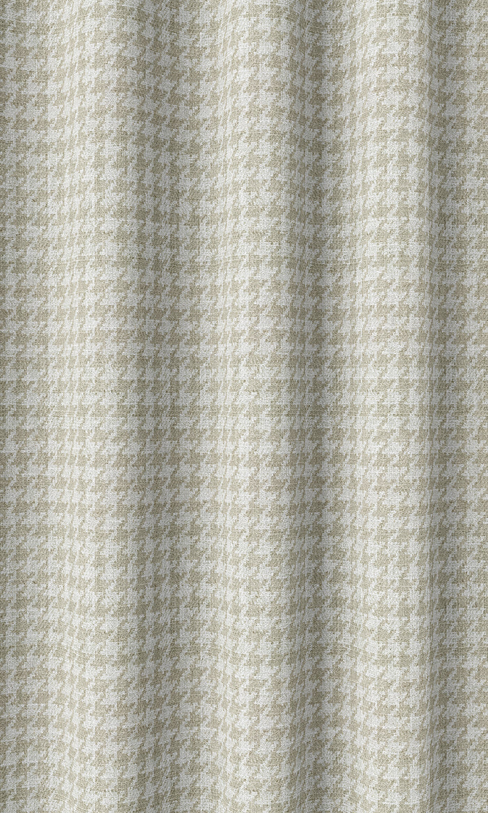 Houndstooth Print Curtains (Beige/ White)