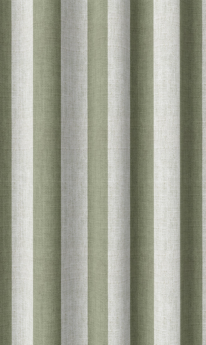 Modern Striped Curtains (Green/ White)