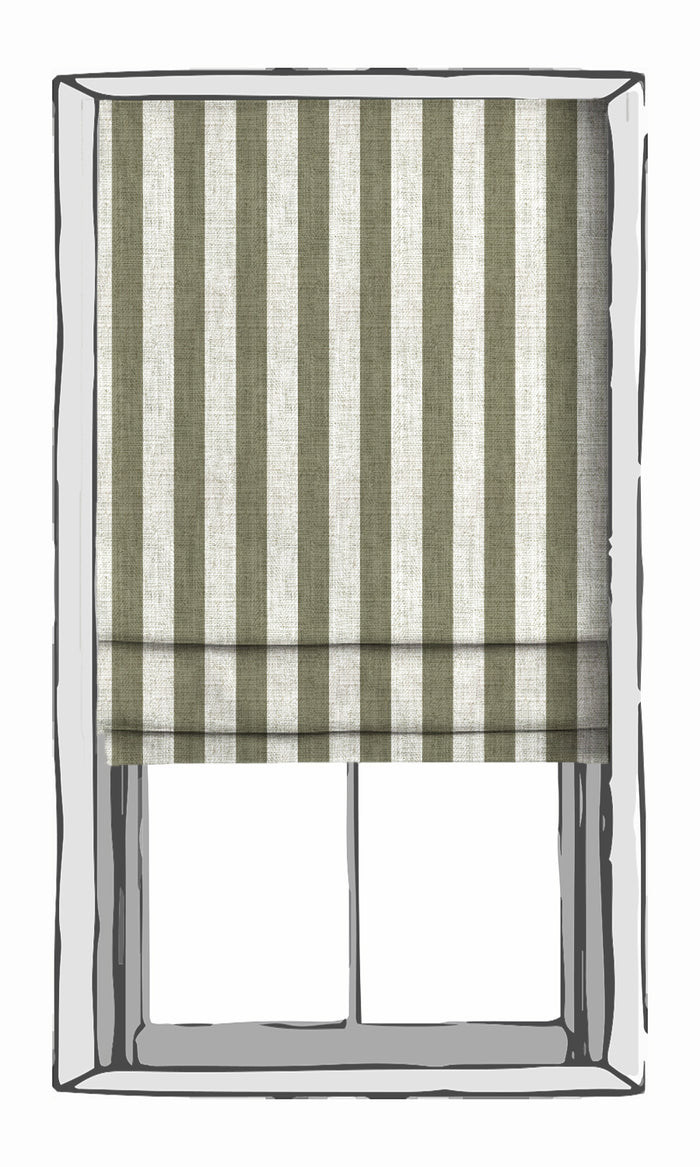 Modern Striped Curtains (Green/ White) Extra Long Short Wide