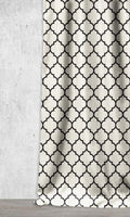 Geometrical Printed Home Décor Fabric By the Metre (Black/ Ivory)