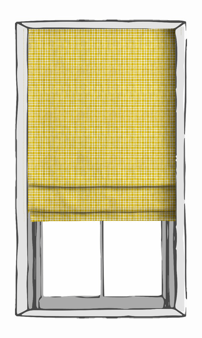 Check Patterned Window Treatments Fabric By the Metre (Yellow)