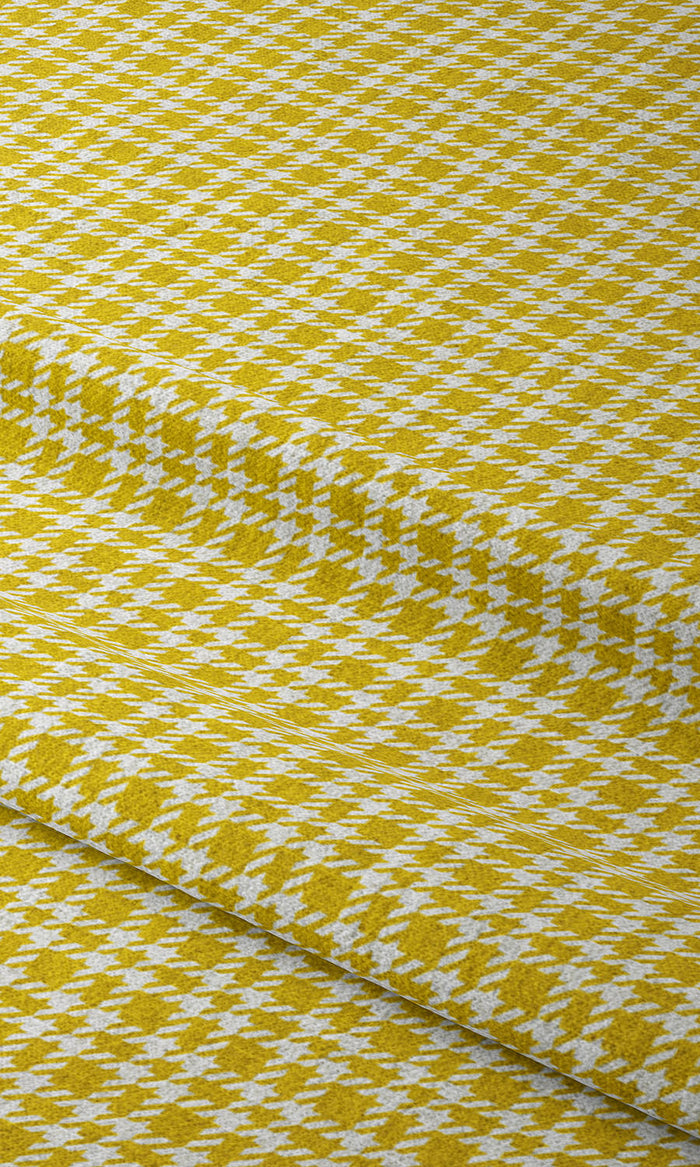 Check Patterned Home Textile Fabric Material By the Metre (Yellow)