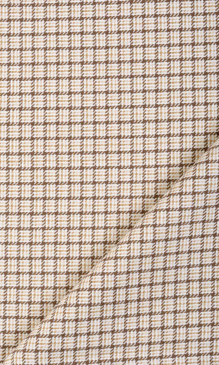 Check Cotton Drapes for Living, Bedroom, Kitchen, Bathroom (Brown/ Mocha/ Cream)