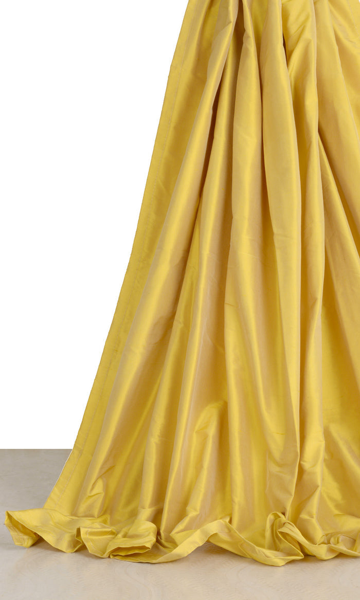 Shantung Silk Curtains for Living, Bedroom, Kitchen, Bathroom (Yellow)