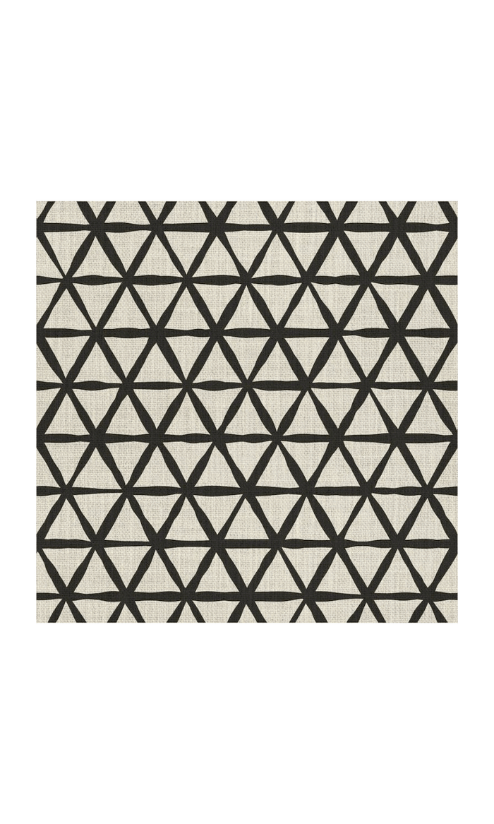 Geometrical Pattern Home Textile Fabric Material By the Metre (Black/ Ivory)