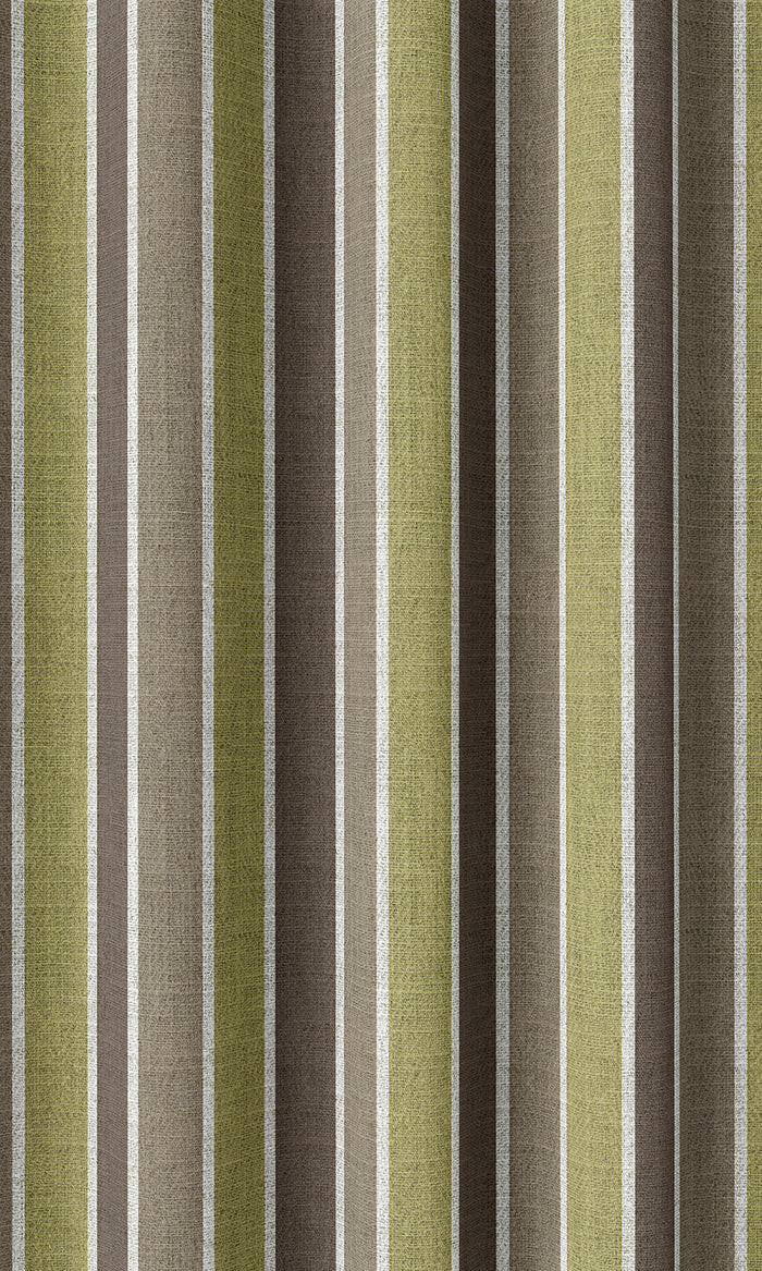 Modern Striped Home Décor Fabric By the Metre (Green/ Brown)