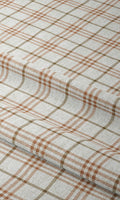 Checkered Drapes (Linen White & Muted Orange)