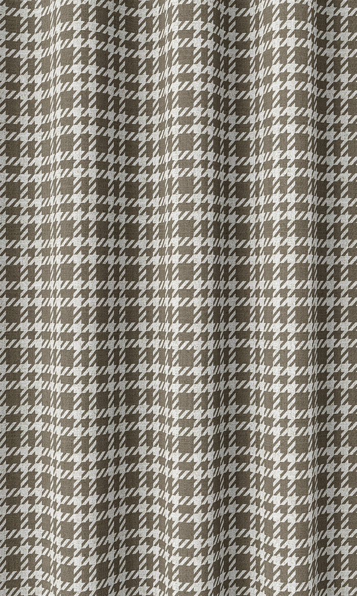 Check Patterned Curtains (Cedar Brown)
