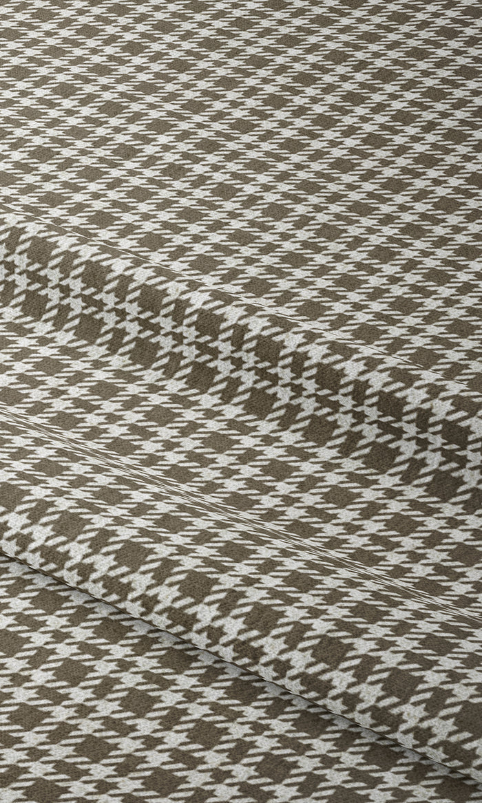Check Patterned Curtains for Living, Bedroom, Kitchen, Bathroom (Cedar Brown)