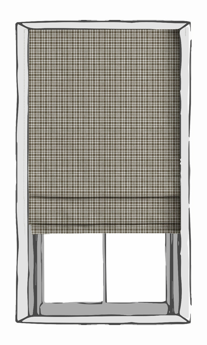 Check Patterned Curtains (Cedar Brown) Extra Long Short Wide