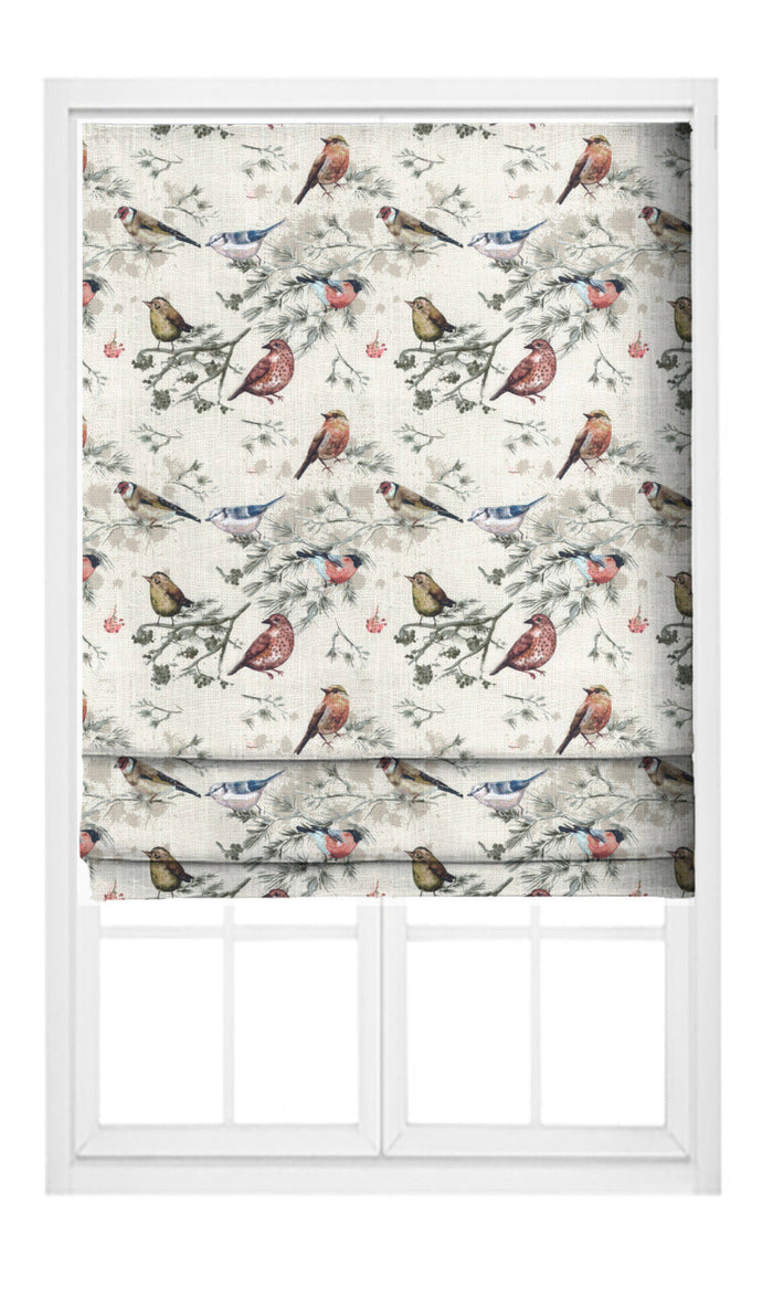 Bird-Print Cotton Home Textile Fabric Material By the Metre (Red/ Gray/ Blue/ Beige)