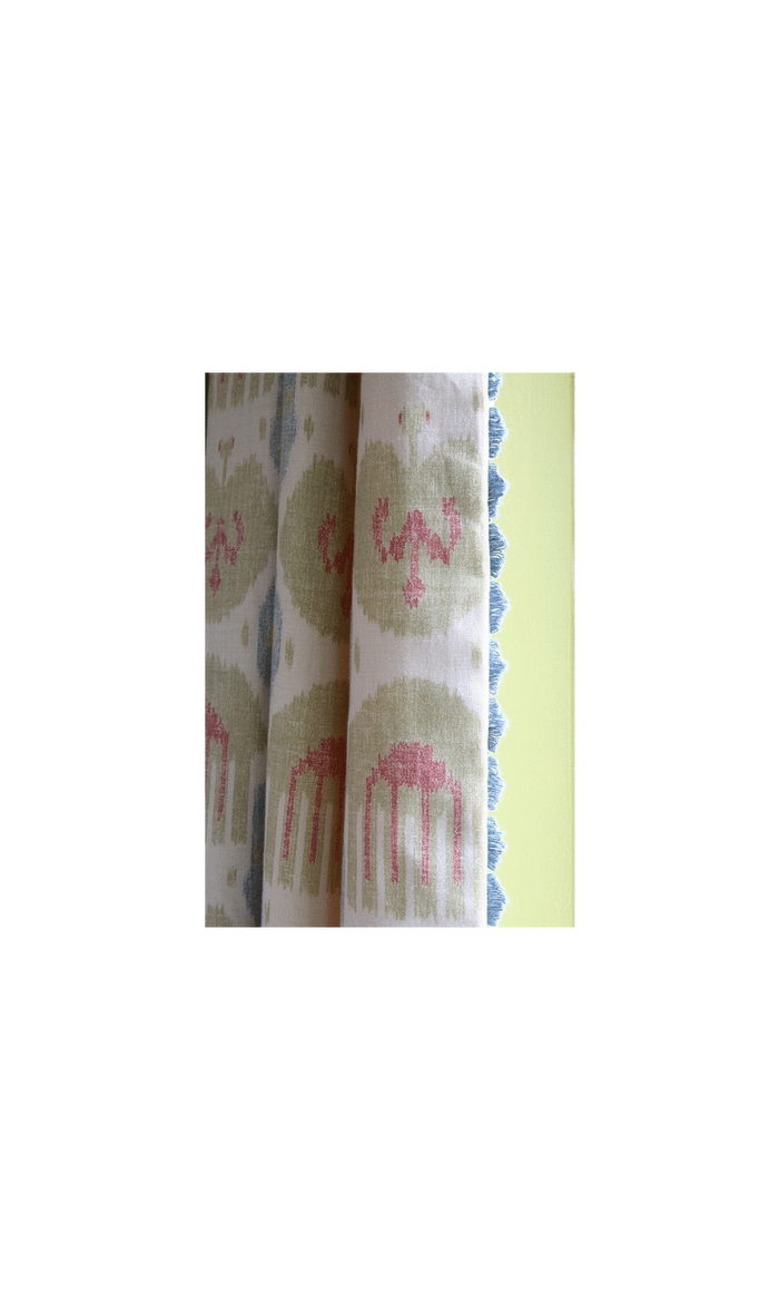 Fringe trim border curtains