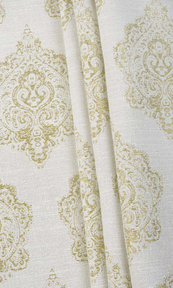 Patterned Curtains / Drapes / Window Drapery Panels (Off White/ Green)