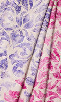 Printed Window Treatments Fabric By the Metre (Fuchsia Pink/ Purple)