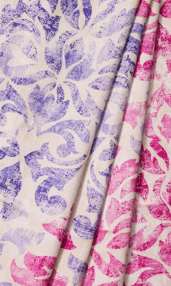 Printed Curtains for Living, Bedroom, Kitchen, Bathroom (Fuchsia Pink/ Purple)