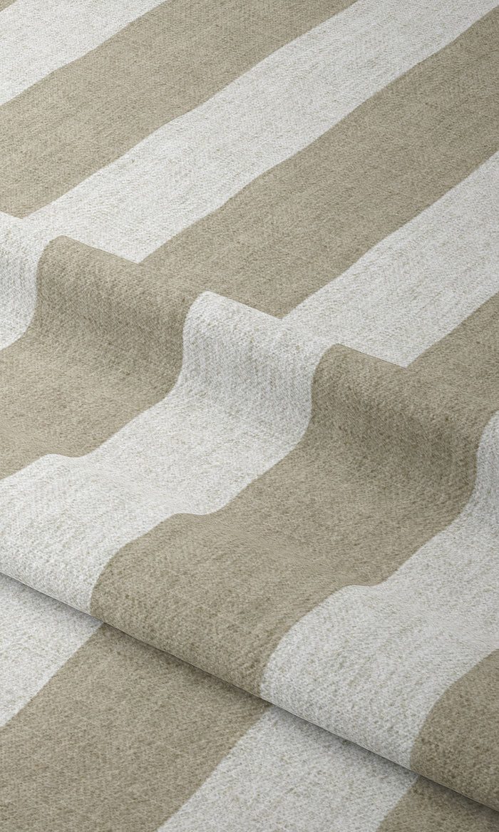 Striped Print Window Treatments Fabric By the Metre (Beige/ White)