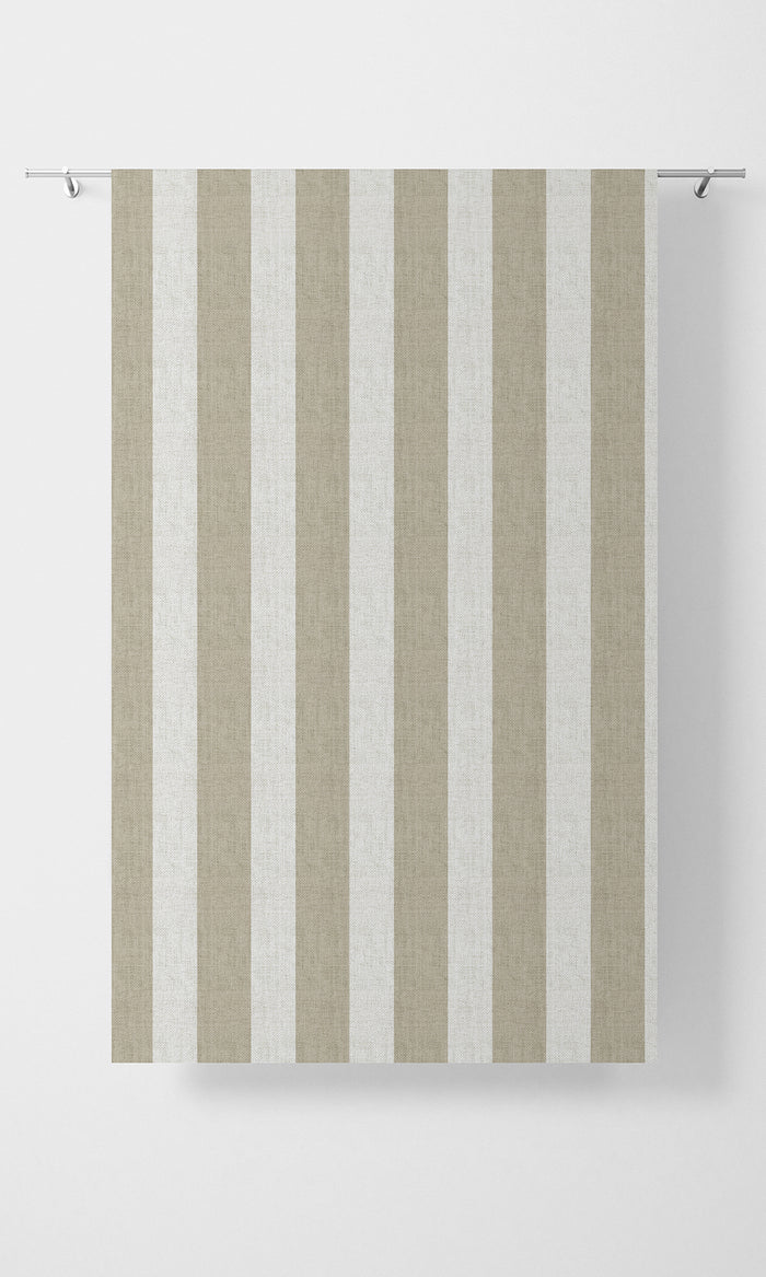 Striped Print Home Textile Fabric Material By the Metre (Beige/ White)