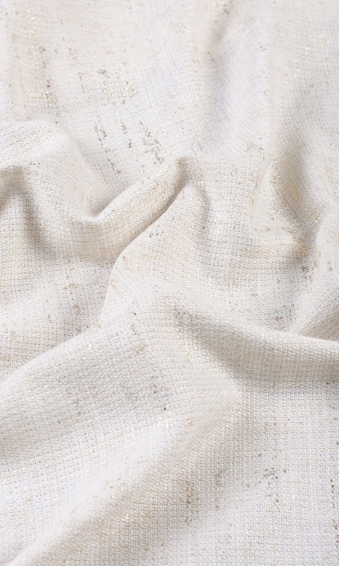 Metallic Accents Window Treatments Fabric By the Metre (Cream/ Golden)