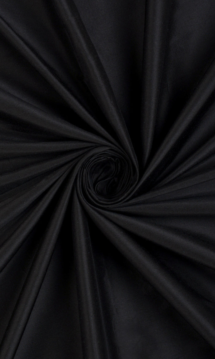 Shantung Silk Home Décor Fabric By the Metre (Black)