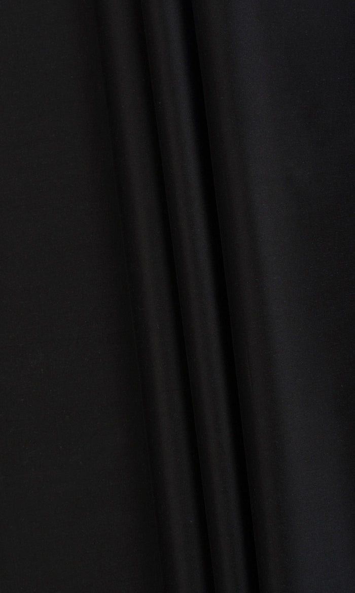 Shantung Silk Fabric By the Metre for Curtains & Drapes (Black)