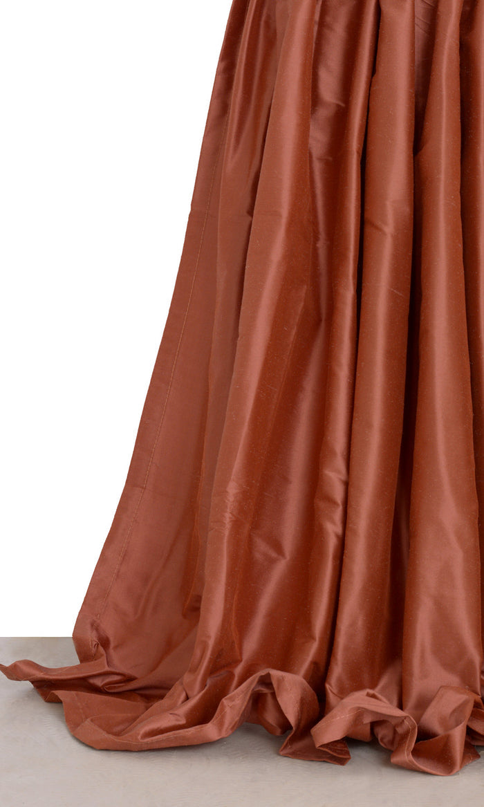 Shantung Silk Curtains for Living, Bedroom, Kitchen, Bathroom (Persian Red)