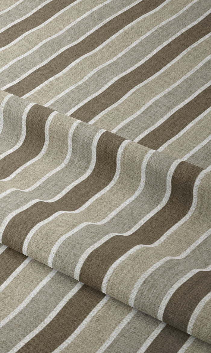Striped Patterned Drapes for Living, Bedroom, Kitchen, Bathroom (Beige/ Brown)