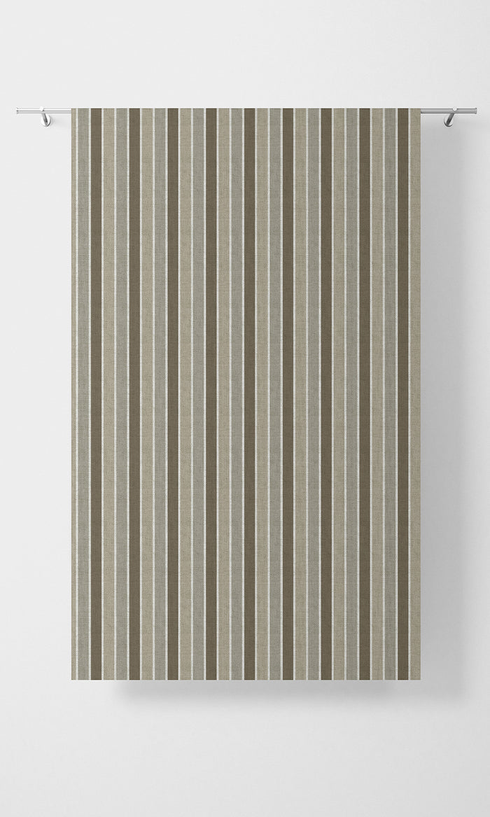 Striped Patterned Home Textile Fabric Material By the Metre (Beige/ Brown)