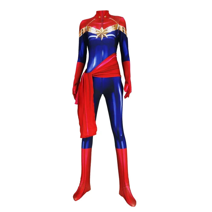 Carol Danvers Superhero Cosplay Bodysuit | Zentai Suit for Women & Kids