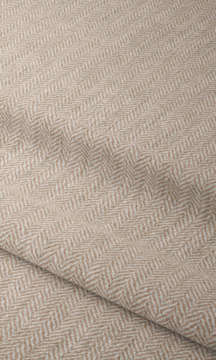Herringbone Window Treatments Fabric By the Metre (Blush Pink/ White)