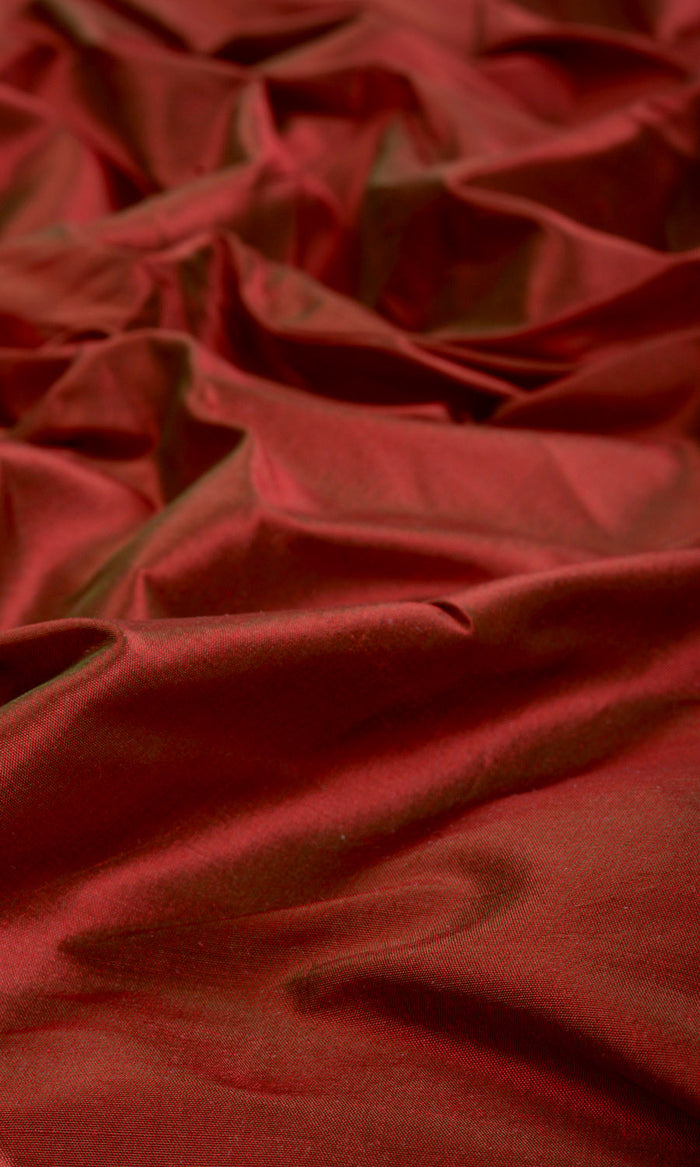 Shantung Silk Fabric Material By the Metre (Copper Red)