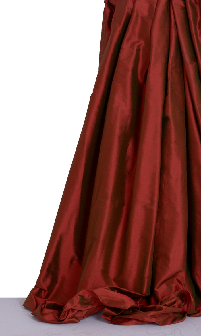 Shantung Silk Curtains for Living, Bedroom, Kitchen, Bathroom (Copper Red)