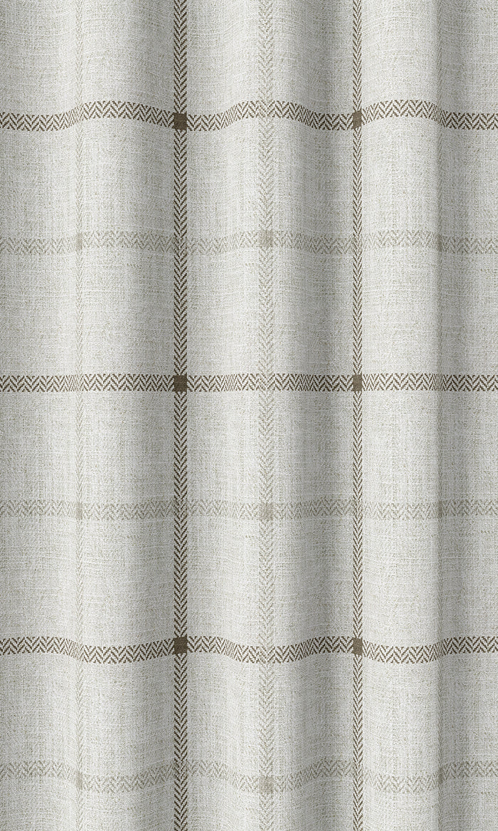 Modern Striped Print Drapes (White/ Beige)
